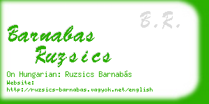 barnabas ruzsics business card
